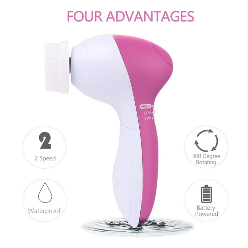 Electric Sonic Spin Deep Clean Pore Facial Brush